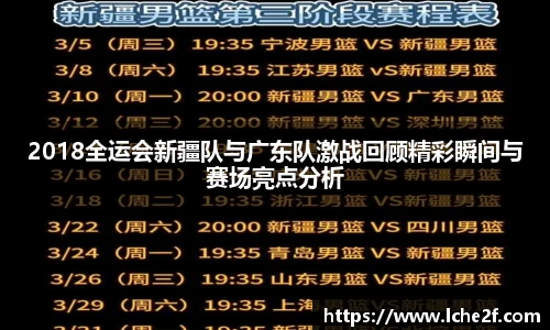 2018全运会新疆队与广东队激战回顾精彩瞬间与赛场亮点分析